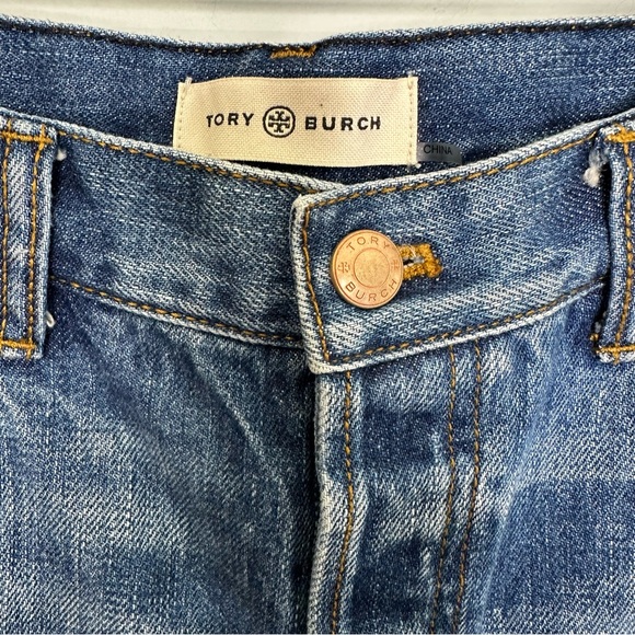 Tory Burch High Rise Cropped Vintage Wash Fragile Premium Selvedge Jeans 27 - Picture 6 of 14